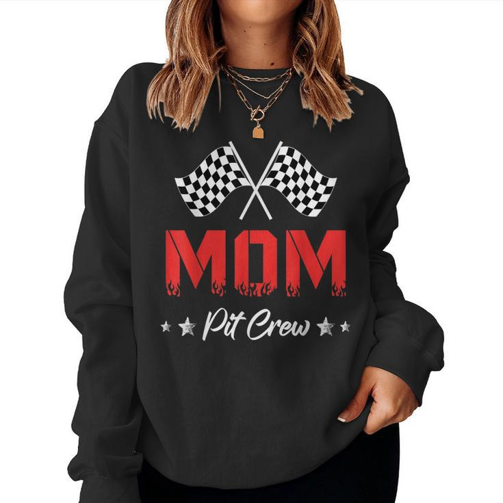 Car Racing Birthday Party Family Matching Mom Pit Crew For Mom Women Sweatshirt