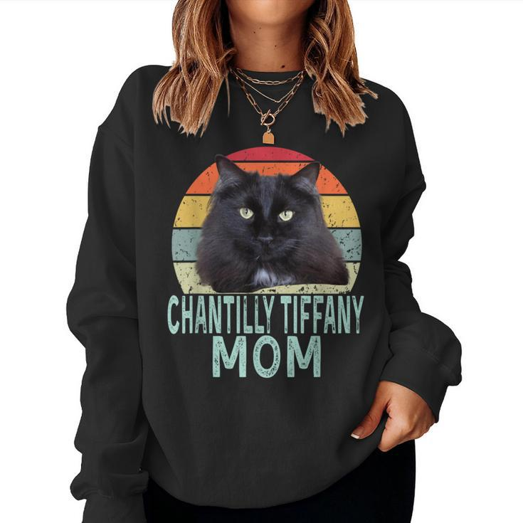 Chantilly-Tiffany Cat Mom Retro Vintage Cats Heartbeat Women Sweatshirt