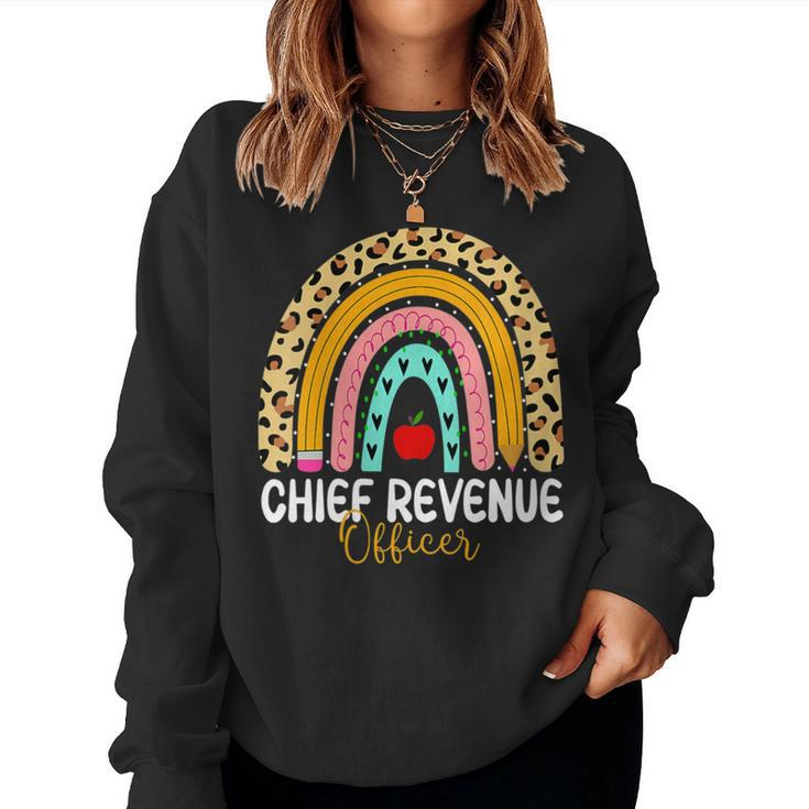 Chief Revenue Officer Leopard Rainbow Finance Back Work Women Sweatshirt