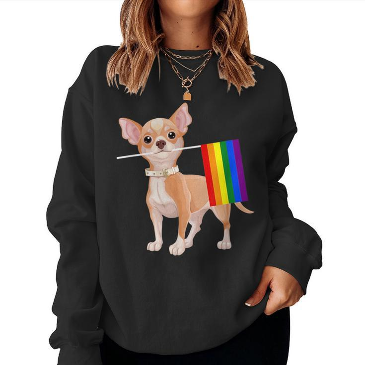 Chihuahua Lgbtq 2018 Rainbow Gay Lesbian Pride Women Sweatshirt