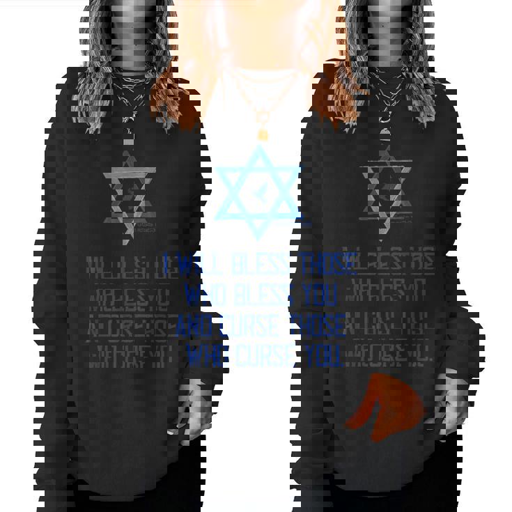 Christian Bible Genesis 123 Bless Israel Love Peace Support Women Sweatshirt