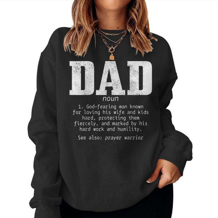 Christian Dad Religious Faith Bible Verse Fathers Day  Women Crewneck Graphic Sweatshirt
