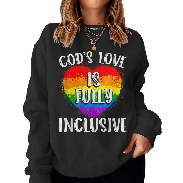 Christian Gods Love Is Fully Lgbt Flag Gay Pride Month Women Sweatshirt