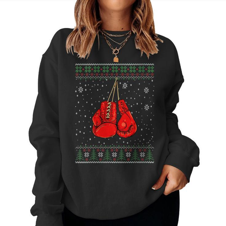 Christmas Boxing Gloves Ugly Christmas Sweater Women Sweatshirt