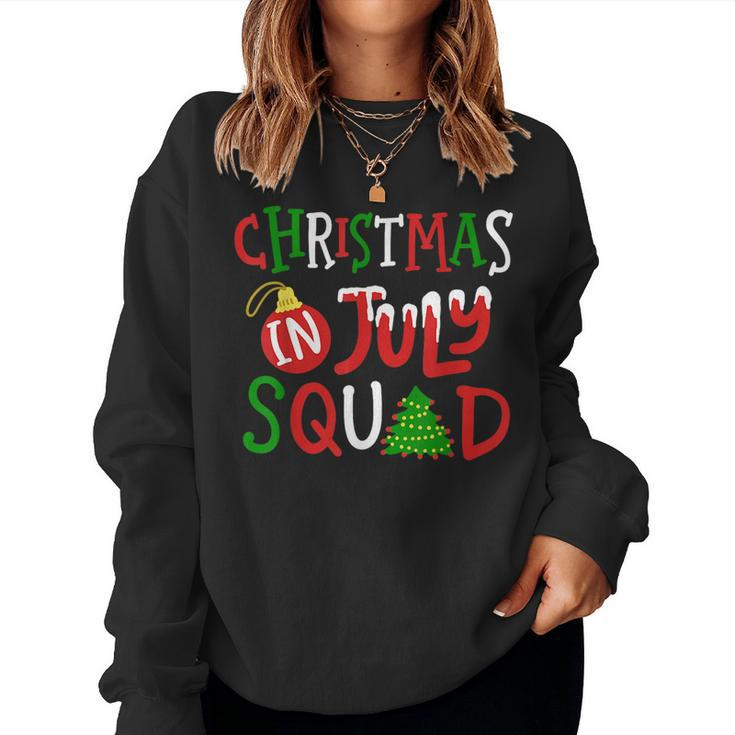 Christmas In July Squad Funny Merry Xmas Men Women Kids  Women Crewneck Graphic Sweatshirt
