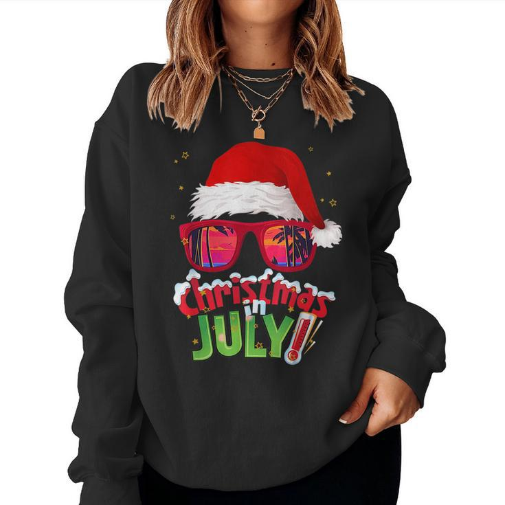 Christmas In July Summer Santa Sunglasses Xmas Summer Women Sweatshirt