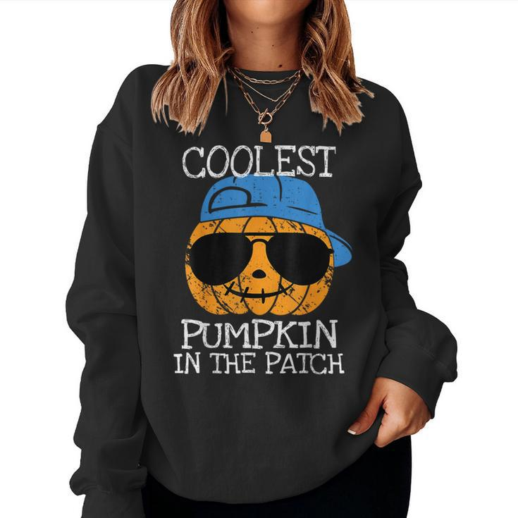 Coolest Pumpkin In The Patch Halloween Boys Girls Ns Women Sweatshirt