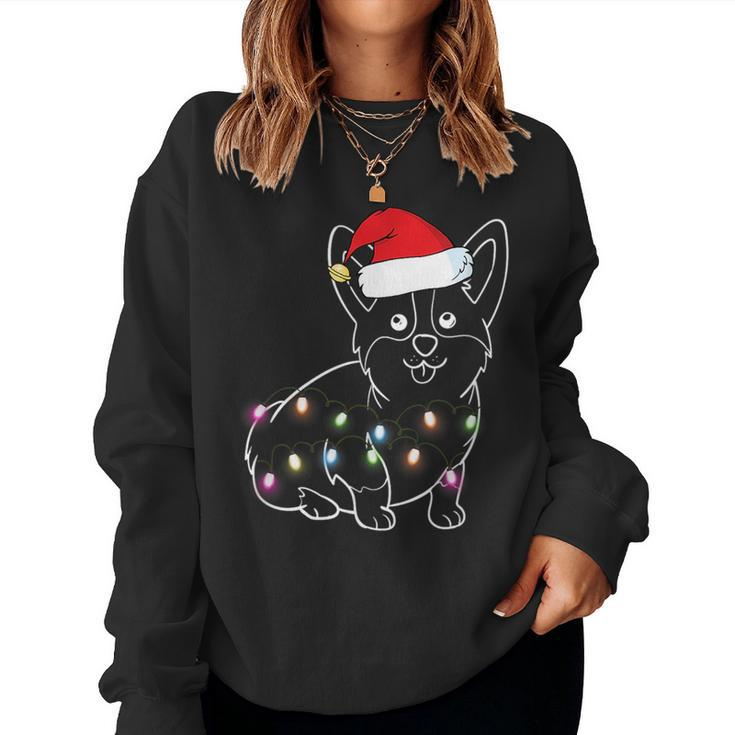 Corgi Christmas Fairy Lights Ugly Sweater Decorations Women Sweatshirt