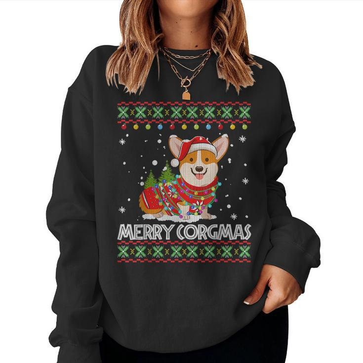 Corgi Dog Merry Corgmas Santa Corgi Ugly Christmas Sweater Women Sweatshirt