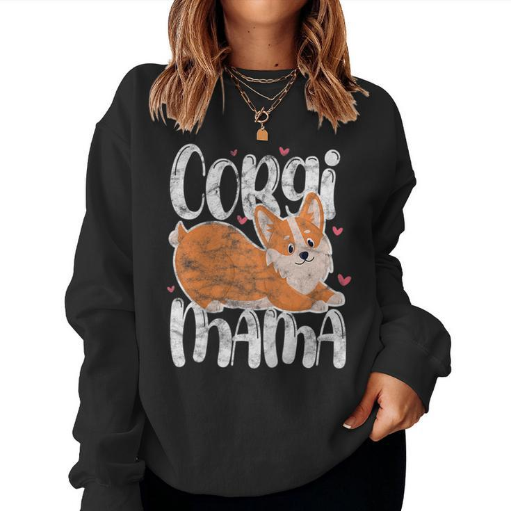 Corgi Mama Corgi Mom Dog Kawaii Mother Vintage Sweatshirt