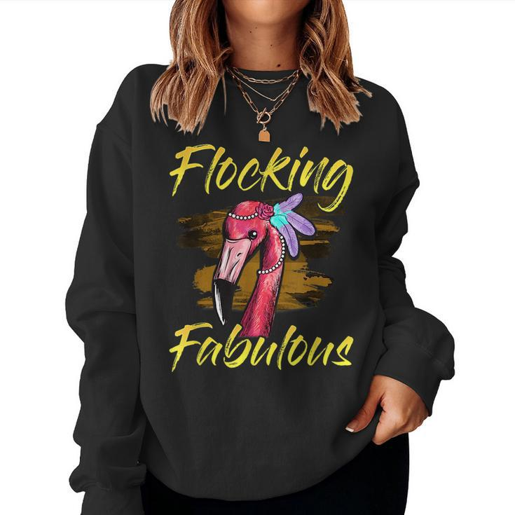 Cute & Flocking Fabulous Flamingo Pun Women Sweatshirt