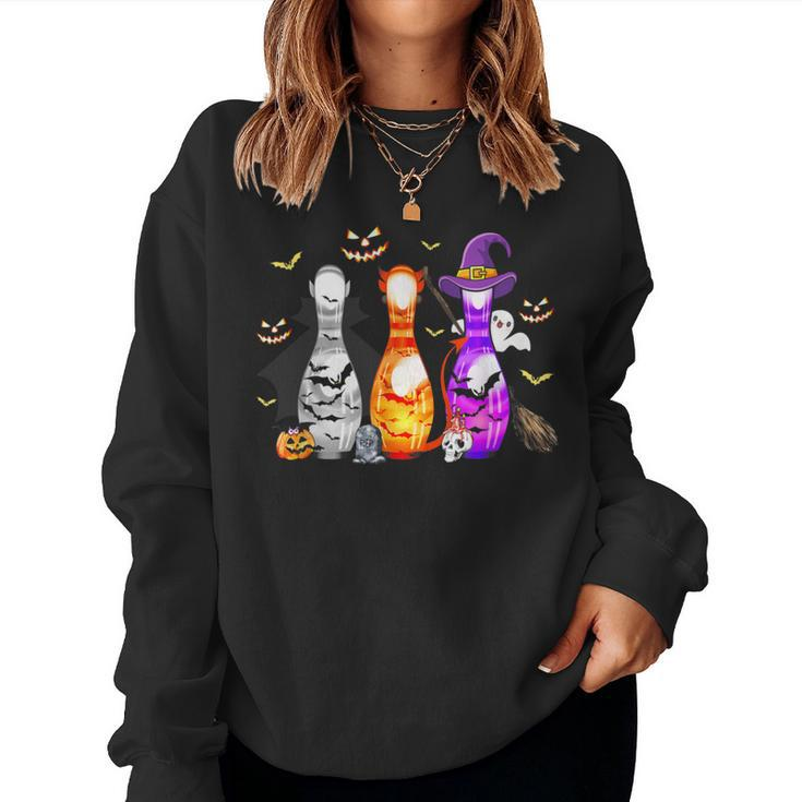 Cute Bowling Pin Halloween Spooky Costume Women Sweatshirt