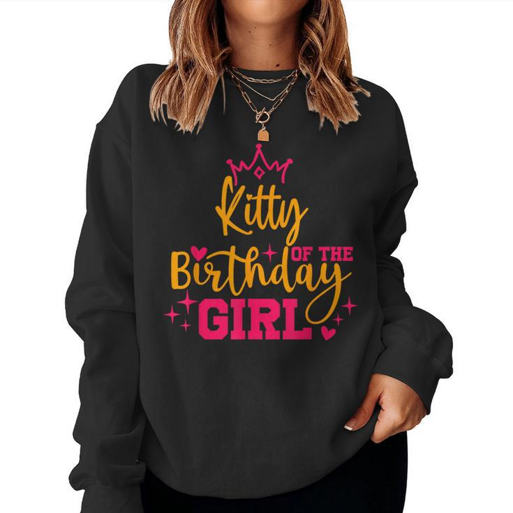 Cute Personalized Kitty Of The Birthday Girl Matching Family Women Sweatshirt