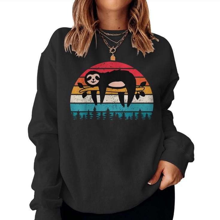 Cute Sloth For Girls And Women Vintage Sunset Sloths Women Sweatshirt