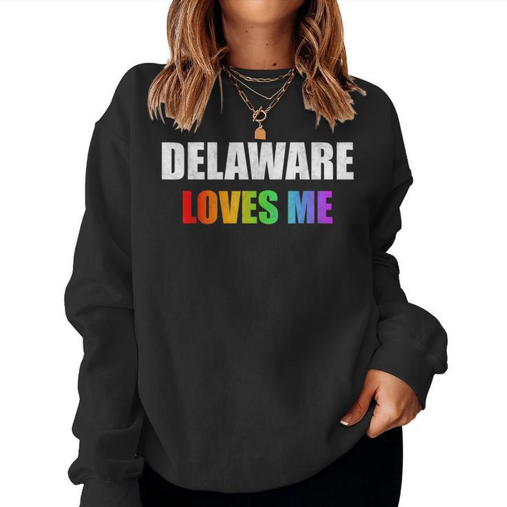 Delaware Gay Pride Lgbt Rainbow Love Lesbian Men Women Sweatshirt
