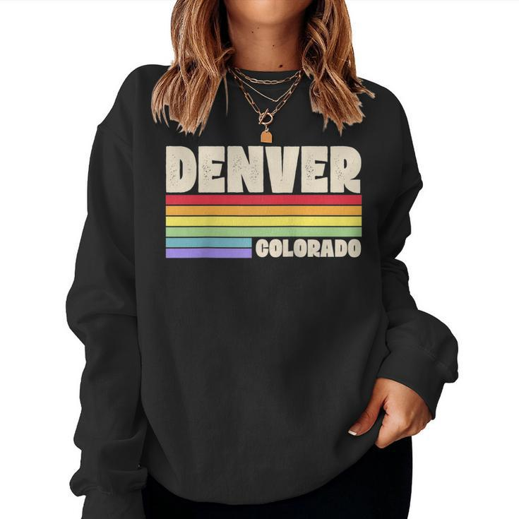 Denver Colorado Pride Rainbow Flag Gay Pride Merch Queer Women Sweatshirt