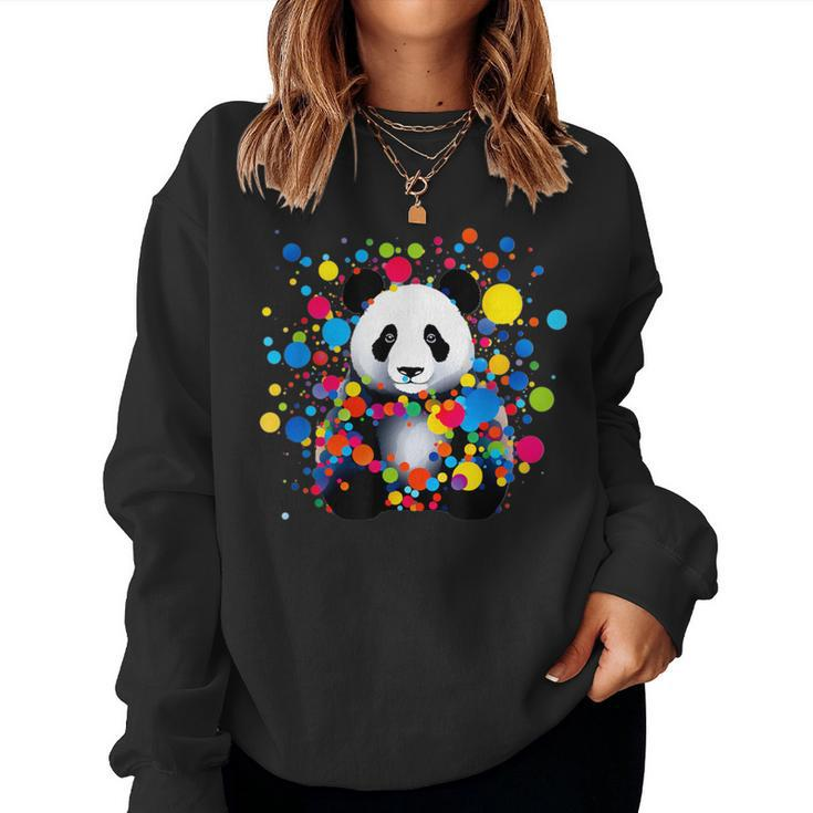 Dot Day Panda Bear September Creativity Dot Day Animal Women Sweatshirt