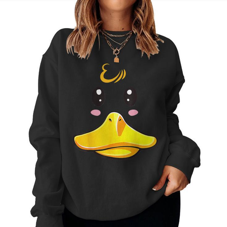 Duck Costume Cute Rubber Ducky Face Halloween Women Sweatshirt