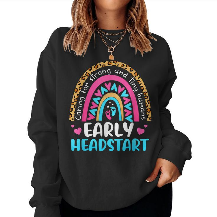 Early Headstart Early Childhood Edu Teacher Back To School  Women Crewneck Graphic Sweatshirt