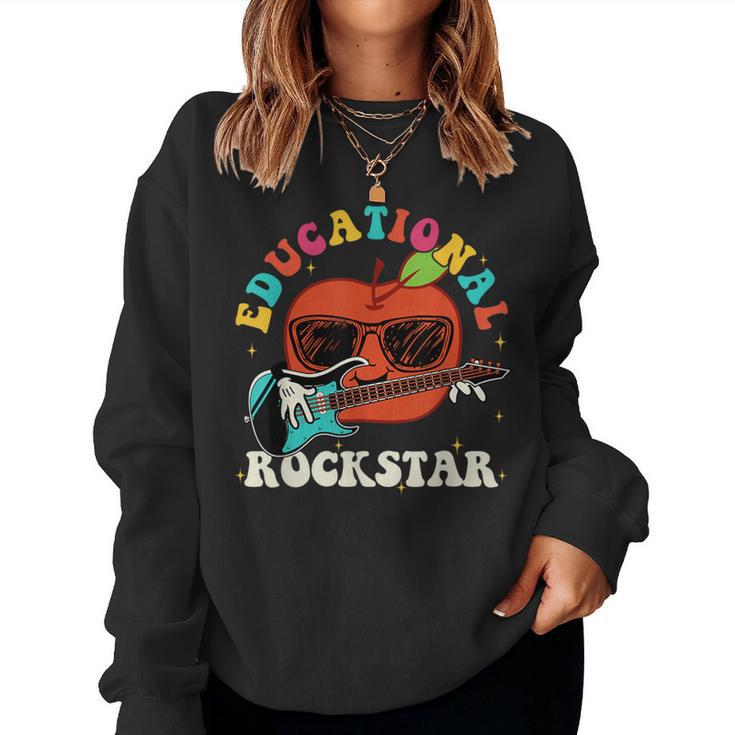 Educational Rockstars Teacher Squad Back To School Hippie Women Sweatshirt