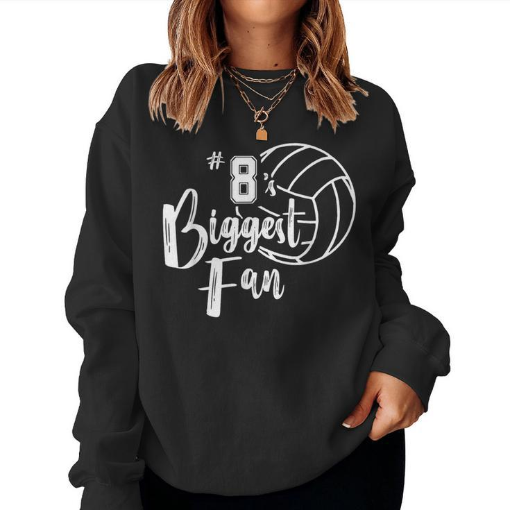Eight 8'S Biggest Fan Volleyball Mom Volleyball Dad Women Sweatshirt