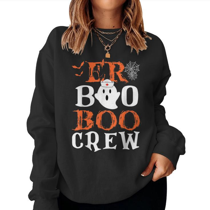 Er Boo Boo Crew Cute Ghost Nurse Halloween Costume Nursing Women Sweatshirt