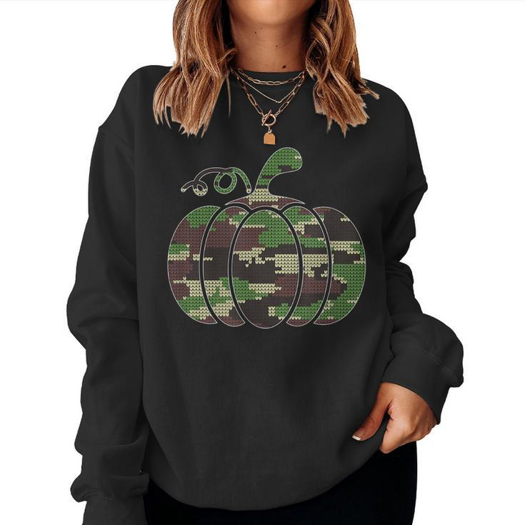 Fall Pumpkin Camo Military Tactical Camoflauge Halloween Fun Halloween Women Sweatshirt