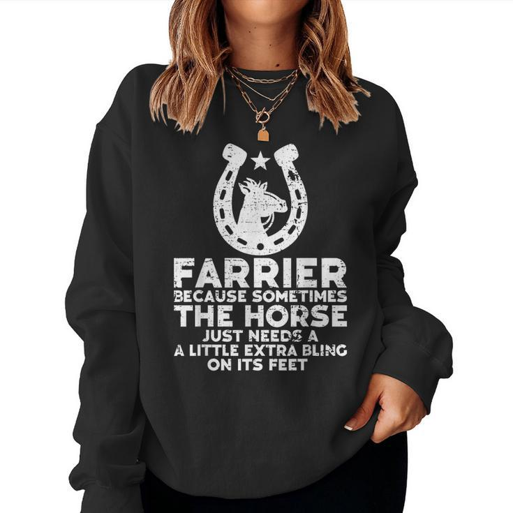 Farrier Horseshoe Farrier Tools Horses Equine Shoeing Women Sweatshirt