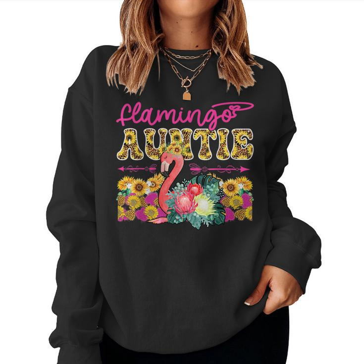 Flamingo Auntie Sunflower Flamingo Lover Happy  Women Sweatshirt