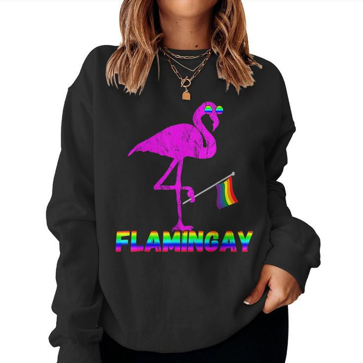 Flamingo Gay Pride Lgbt Homosexual Pink Exotic Bird Gender Women Sweatshirt