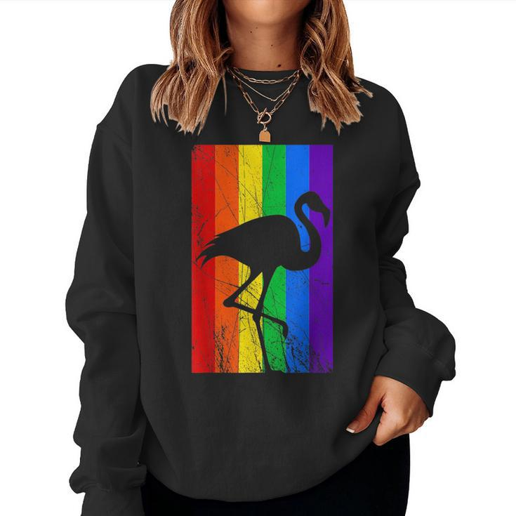 Flamingo Lgbt Pride Rainbow Flag Gay Lesbian Women Sweatshirt
