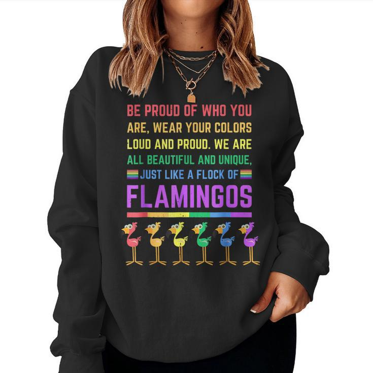 Flamingo Lgbtq Lover Fun Rainbow Gay Lesbian Pride Women Sweatshirt