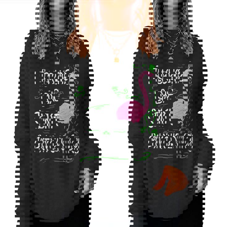 Flocking Love St Patricks Day Flamingo Saint Paddys Women Sweatshirt