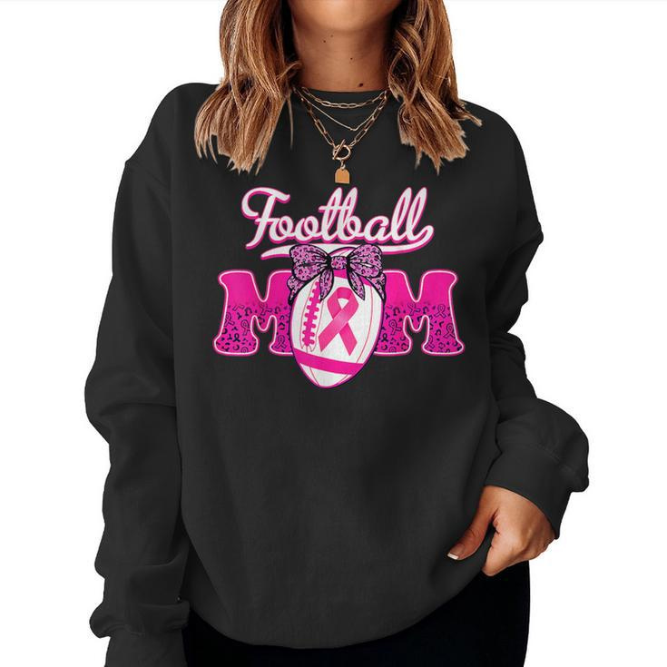 Football Mom Pink Ribbon Breast Cancer Awareness Fighters Women Sweatshirt