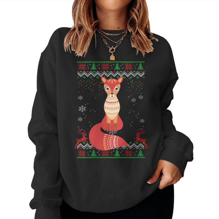 Fox Christmas Ugly Christmas Sweater Women Sweatshirt