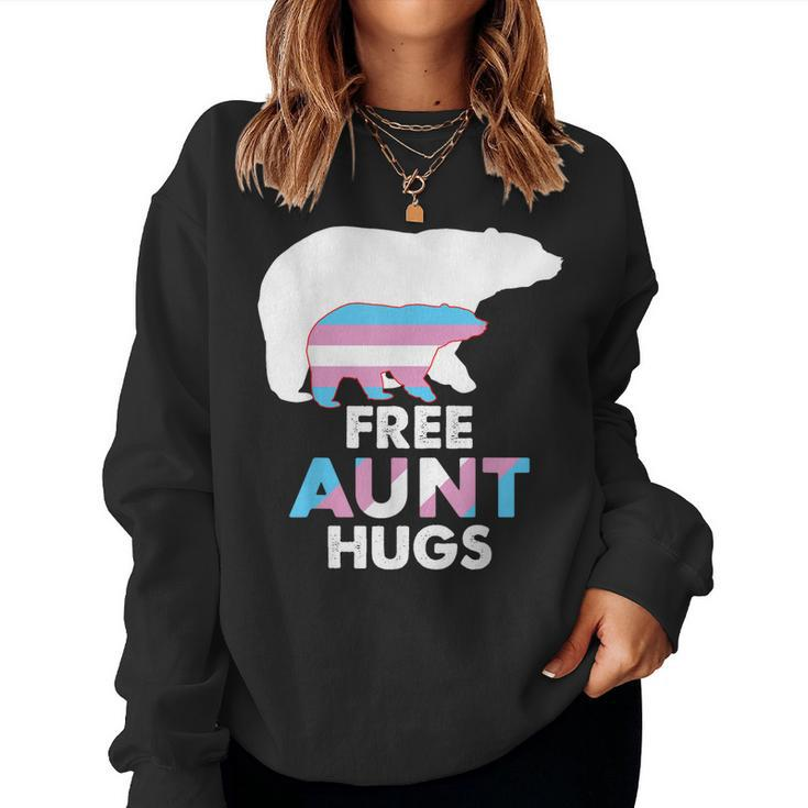 Free Aunt Hugs Transgender Rainbow Bear Lgbt Pride Gay Les Women Sweatshirt