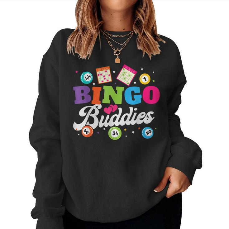 Funny Bingo Buddies  Lucky Game Matching Team Men Women  Women Crewneck Graphic Sweatshirt