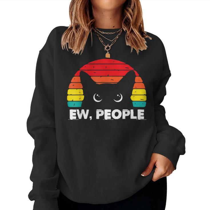 Cat Ew People Meowy Cat Lovers Halloween Women Sweatshirt