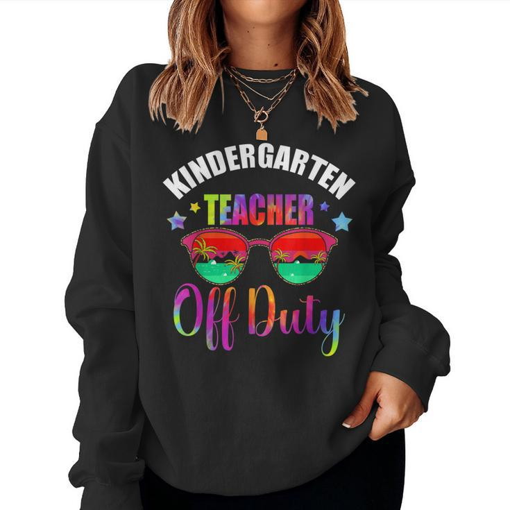 Funny Kindergarten Teacher Off Duty Retirement 2023  Women Crewneck Graphic Sweatshirt