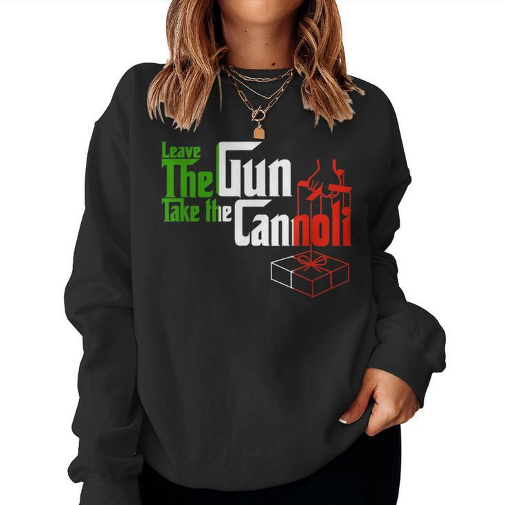 Leave The Gun Take The Cannoli Italian Flag Women Sweatshirt