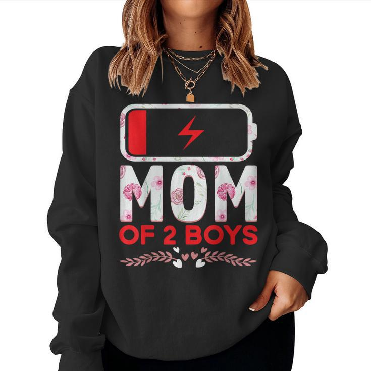 Funny Mom Of 2 Boys From Son Mothers Day Birthday Women Women Crewneck Graphic Sweatshirt