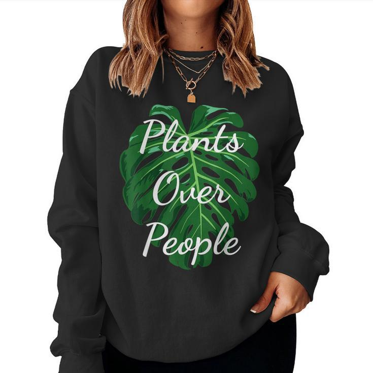 Monstera Adansonii Plants Over People Monstera Leaf Women Sweatshirt
