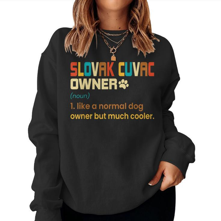 Slovak Cuvac Vintage Retro Dog Mom Dad Women Sweatshirt