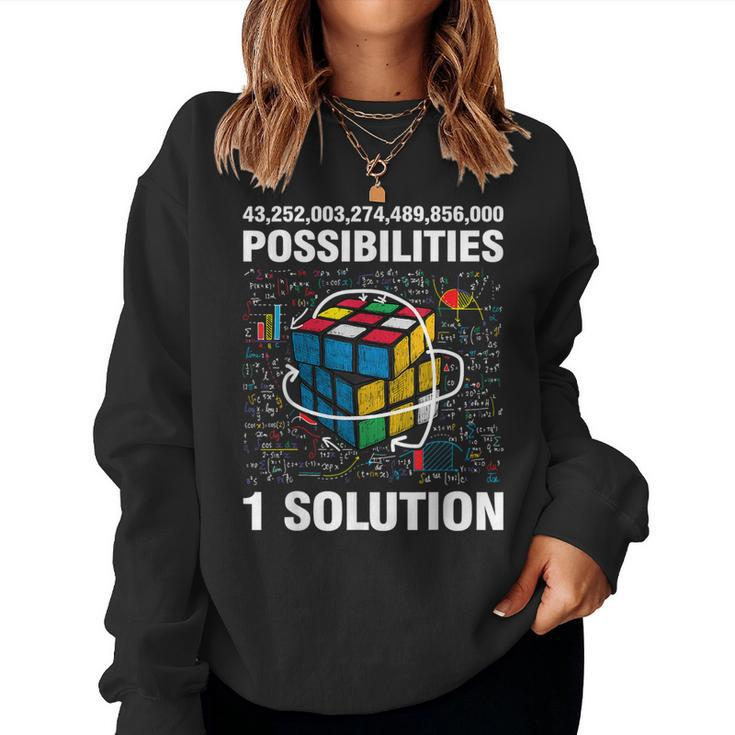 Speed Cubing One Solution Math Lovers Boys Girls Women Sweatshirt
