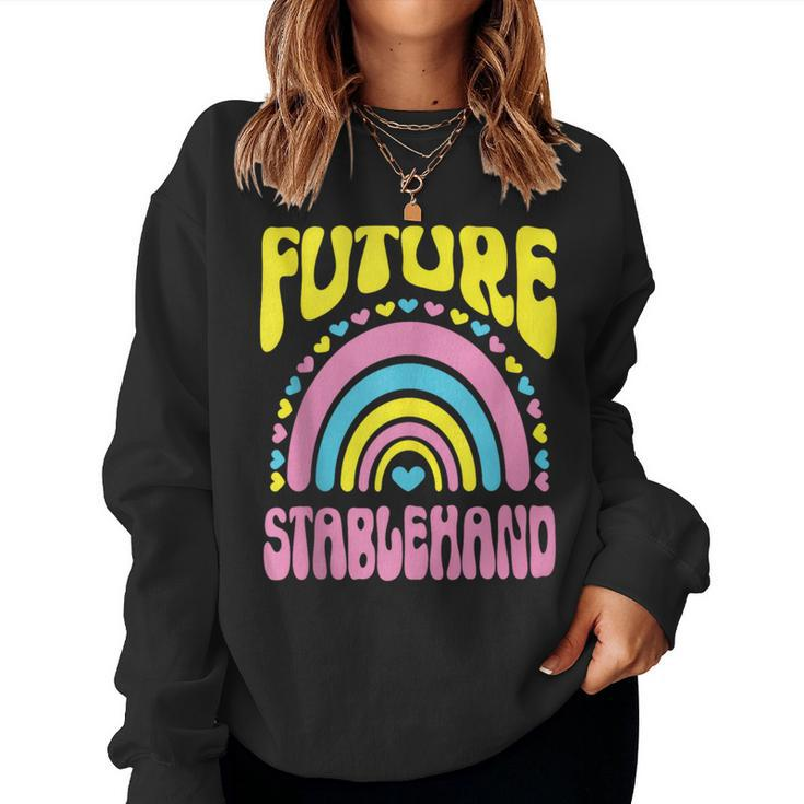 Future Stablehand Bright Retro Rainbow Occupation Women Sweatshirt