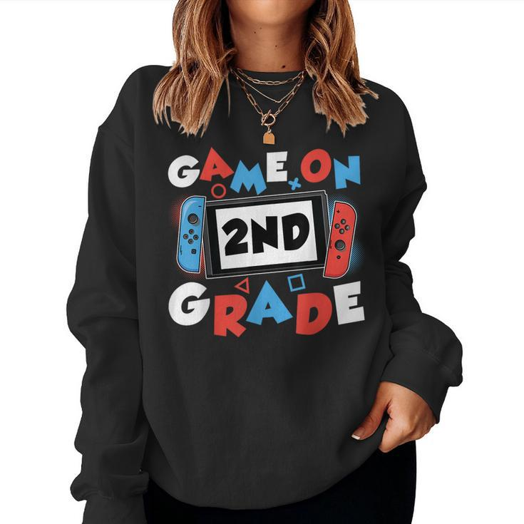 Game On 2Nd Grade Second First Day School Gaming Gamer Boys Women Sweatshirt