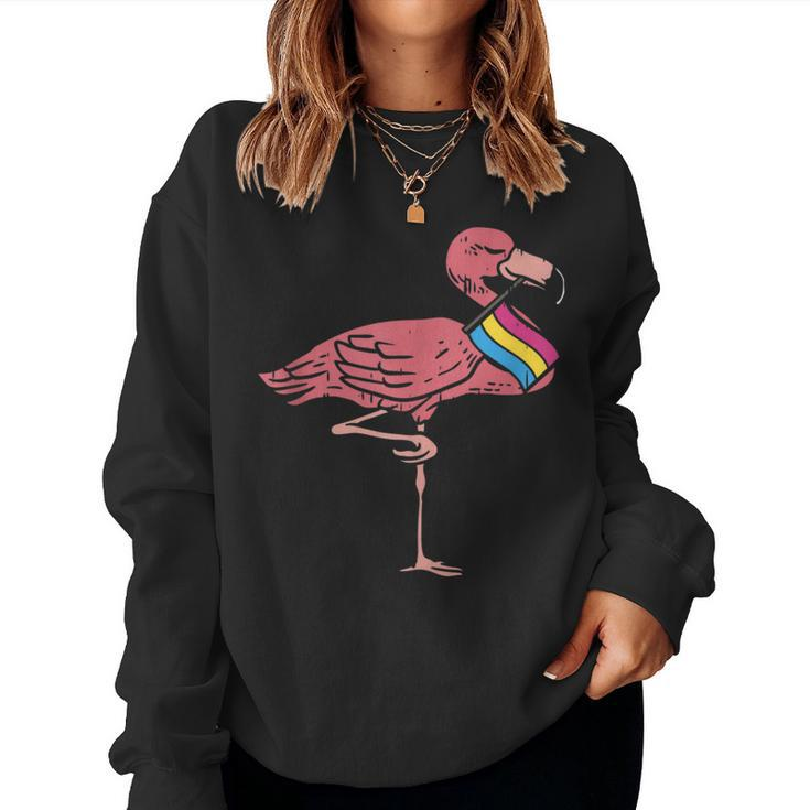 Gay Lgbt Flamingo Cute Pansexual Flag Color Bird Lover Women Sweatshirt