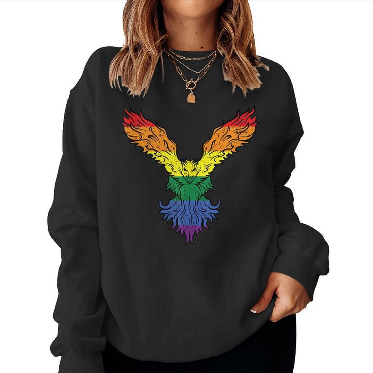 Gay Pride Bird Phoenix Rainbow Flag Lgbtq Men Women Kids Women Sweatshirt