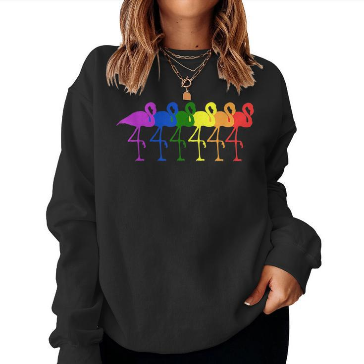 Gay Pride Flamingo Rainbow Lgbtq Women Sweatshirt