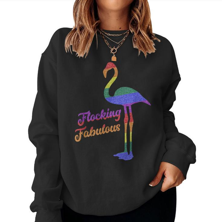 Gay Pride Rainbow Flamingo Lgbt Pride T Women Sweatshirt